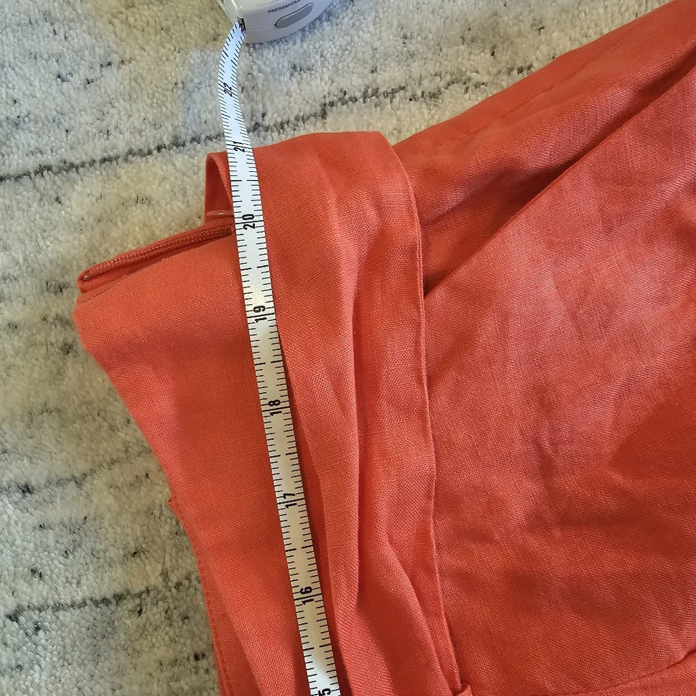 Banana Republic (BR) orange-red wide leg linen pants 18 XL NWT